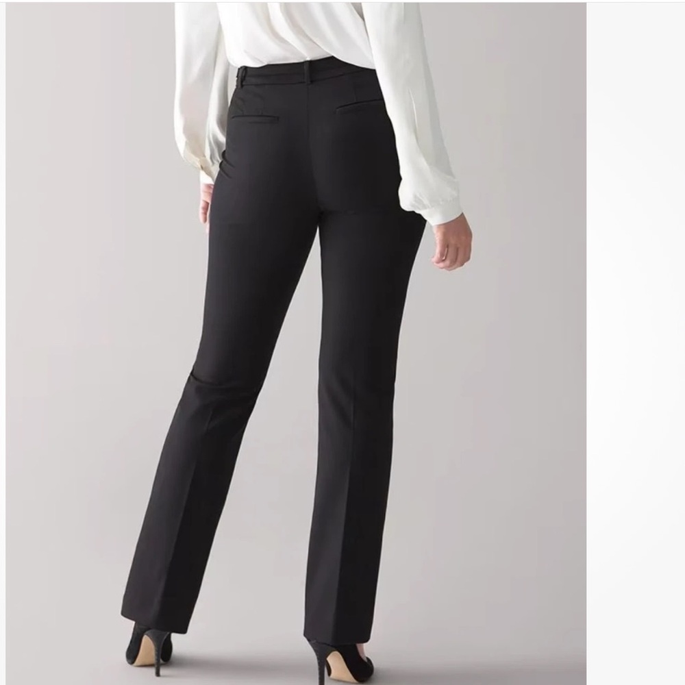 White House Black Market black, mid rise Slim Boot Cut pants, 12S - Picture 2 of 9